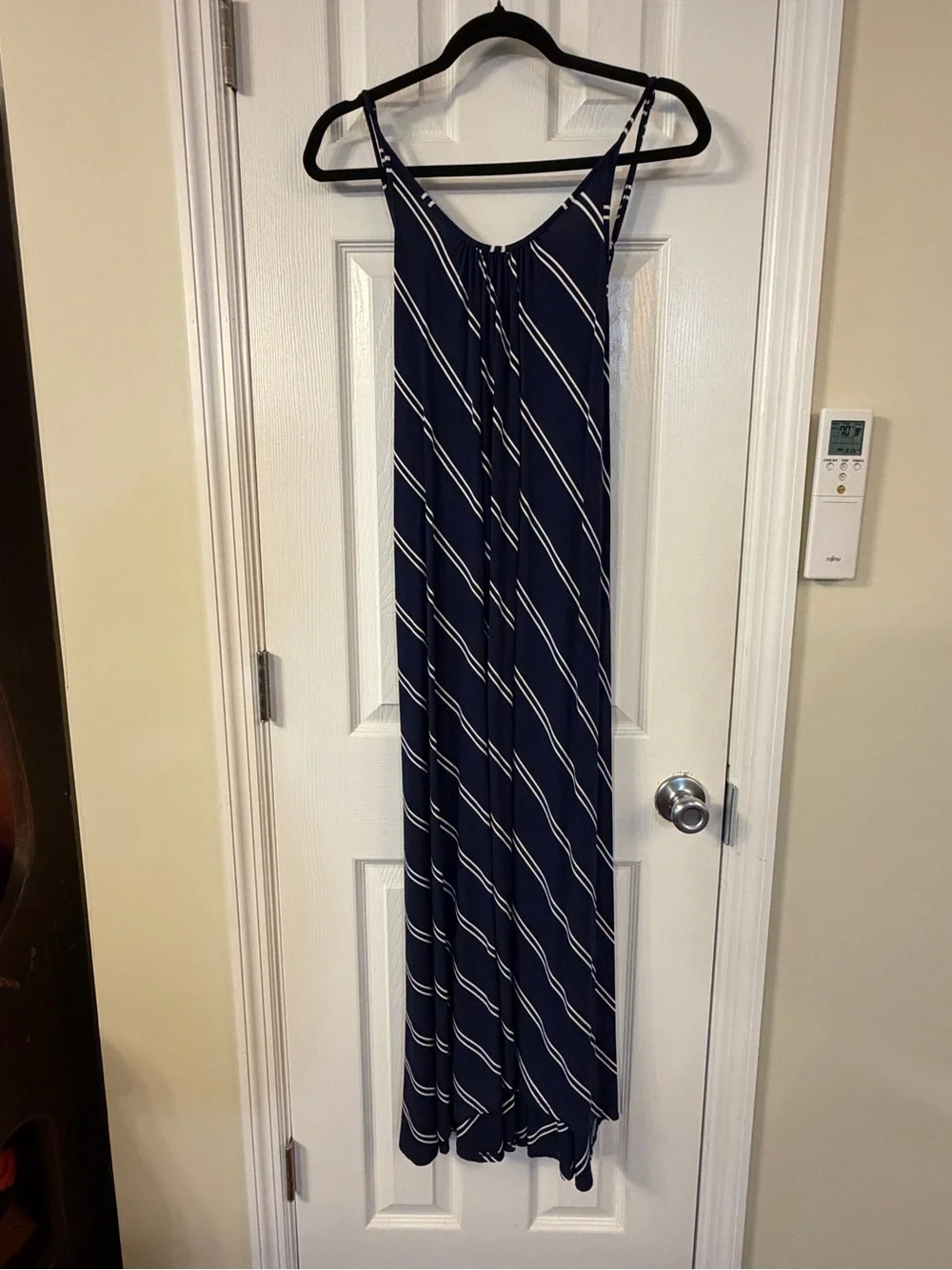 VICI Navy Blue & White Striped Maxi Dress | Size Small